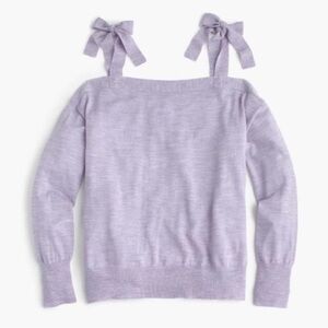 J. Crew Lilac Off-the-Shoulder Sweater with Bows
